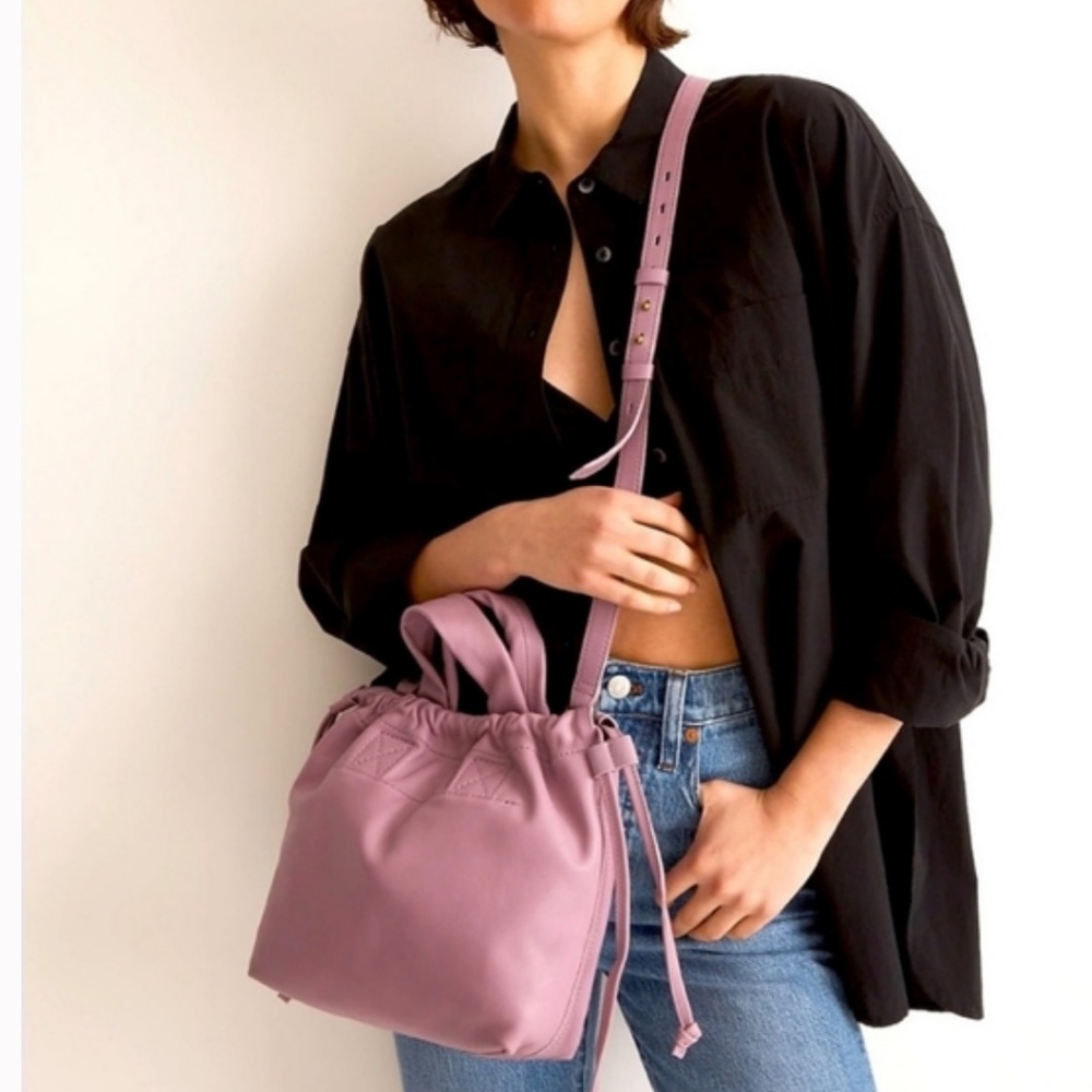 Madewell The Piazza Crossbody Leather Bag in Vibrant Lilac NWT
